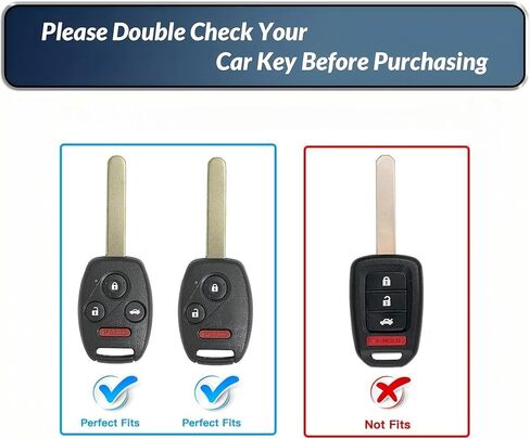Key Fob Cover for Honda, Upper Leather + Soft TPU Key Cover Case Shell for Accord 2003-2012 Civic EX 2006-2013 Pilot 2009-2015 CR-V 2005-2006,3 Buttons Smart Key in Kuwait
