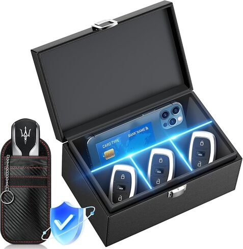 صندوق فاراداي كبير جدًا مع فواصل (8.8 بوصة × 5.7 بوصة × 4.3 بوصة)، صندوق RFID لحماية مانع إشارة المفتاح، صندوق حجب إشارة قفص الحماية ضد السرقة in Kuwait