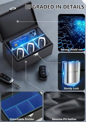 صندوق فاراداي كبير جدًا مع فواصل (8.8 بوصة × 5.7 بوصة × 4.3 بوصة)، صندوق RFID لحماية مانع إشارة المفتاح، صندوق حجب إشارة قفص الحماية ضد السرقة in Kuwait