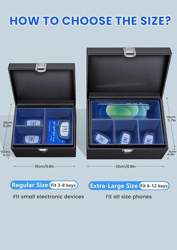 صندوق فاراداي كبير جدًا مع فواصل (8.8 بوصة × 5.7 بوصة × 4.3 بوصة)، صندوق RFID لحماية مانع إشارة المفتاح، صندوق حجب إشارة قفص الحماية ضد السرقة in Kuwait