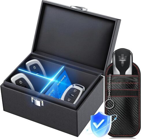 صندوق فاراداي كبير جدًا مع فواصل (8.8 بوصة × 5.7 بوصة × 4.3 بوصة)، صندوق RFID لحماية مانع إشارة المفتاح، صندوق حجب إشارة قفص الحماية ضد السرقة in Kuwait