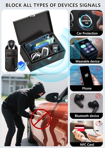 صندوق فاراداي كبير جدًا مع فواصل (8.8 بوصة × 5.7 بوصة × 4.3 بوصة)، صندوق RFID لحماية مانع إشارة المفتاح، صندوق حجب إشارة قفص الحماية ضد السرقة in Kuwait