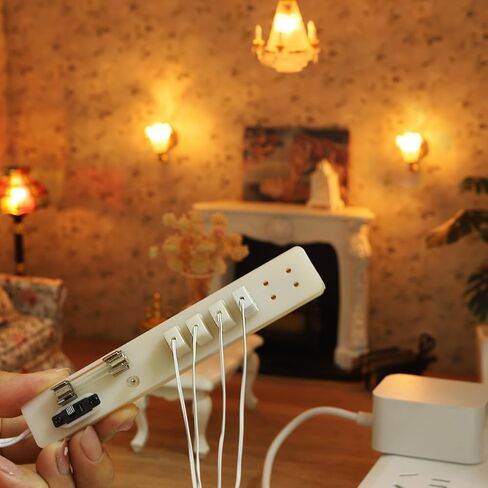 iLAND 1:12 Scale Accessories of Dollhouse Lighting Power Strip & Adapter, Mini Dollhouse Accessories for Miniature Lights in DIY Miniature House Kit (Mini Power Strip & Adapter) in Kuwait