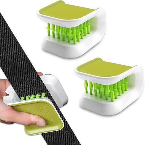 2PCS Car Seat Belt Cleaning Brush, Car Cleaning Tool, Double Sided U-Shaped Washing Tool, Multifunctional Foldable Closed Structure Seatbelt Cutlery Cleaner Brush for Cars (Black Gray, 2PCS) in Saudi Arabia