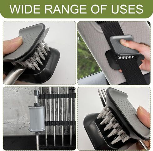 2PCS Car Seat Belt Cleaning Brush, Car Cleaning Tool, Double Sided U-Shaped Washing Tool, Multifunctional Foldable Closed Structure Seatbelt Cutlery Cleaner Brush for Cars (Black Gray, 2PCS) in Saudi Arabia