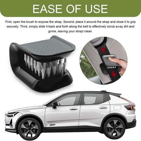2PCS Car Seat Belt Cleaning Brush, Car Cleaning Tool, Double Sided U-Shaped Washing Tool, Multifunctional Foldable Closed Structure Seatbelt Cutlery Cleaner Brush for Cars (Black Gray, 2PCS) in Saudi Arabia