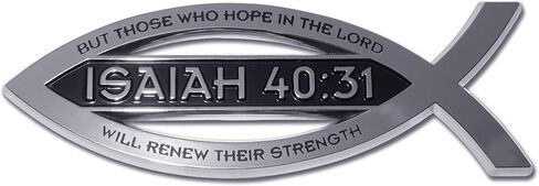 لوحة كهربائية كريستيان فيش كورينثيانز 13:13 مع شعار Verse OEM من الكروم للسيارات والشاحنات وجميع السيارات | مقاس عالمي بمقاس 10.16 سم × 3.81 سم | مقاومة للعوامل الجوية in Kuwait