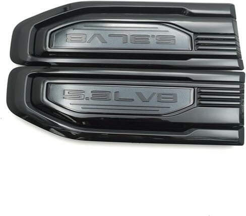 مجموعة زوج 5.3L V8 Fender Vent Emblem Badge Kit استبدال لـ 2019-2024 Sierra GM Fender 85160715 86532094 1500 (فضي أحمر) in Kuwait