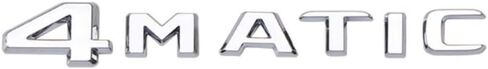 Car 3D 4MATIC ABS Letter Emblem Replacement Car Badge Decals Logo Trunk Decoration Emblem Modification Fit for Mercedes Benz (Silver) in Saudi Arabia