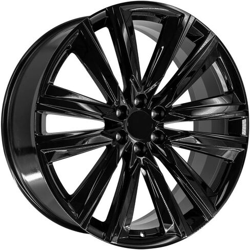 إطارات وإطارات OE Wheels CA91 مقاس 26 بوصة تناسب طراز Escalade Sport Style 6x139.7 26x10 أسود لامع - هولاندر 4869 - Force UHP 295/30-26 (مجموعة من 4) in Kuwait
