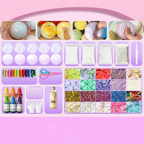 DIY Stress Ball Making Kit, Make Your Own Squishy Ball with Fillings and Tools, Sensory Craft Set for Stress Relief in Saudi Arabia