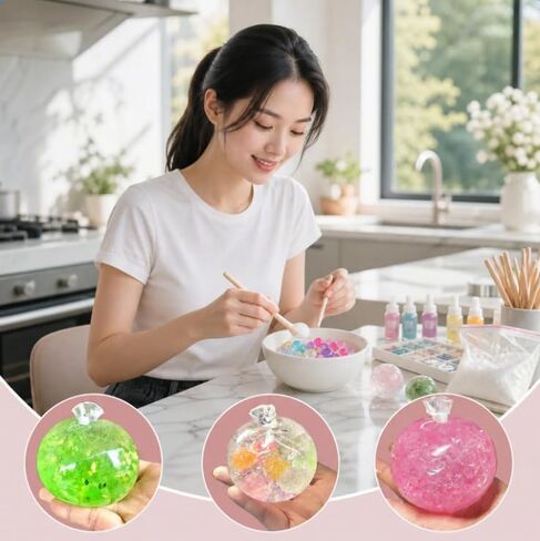 DIY Stress Ball Making Kit, Make Your Own Squishy Ball with Fillings and Tools, Sensory Craft Set for Stress Relief in Saudi Arabia