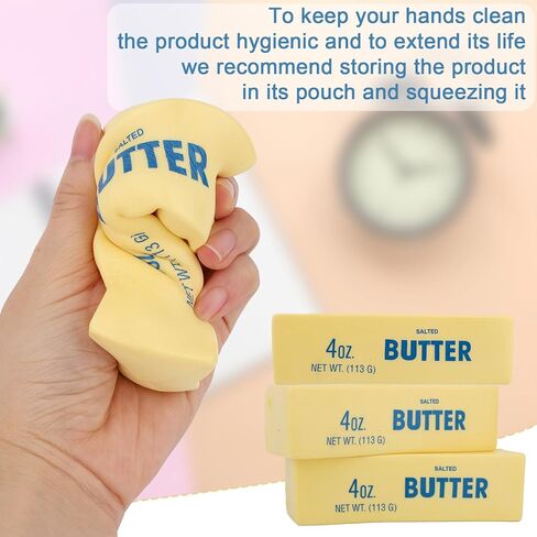 3pcs Butter Stick Squishy Toys, Ultra Soft Slow Rising Food Shaped Squeeze Fidget Toys for Anxiety Relaxation Perfect for Kids & Adults Party Favors & Birthday Gifts in Kuwait