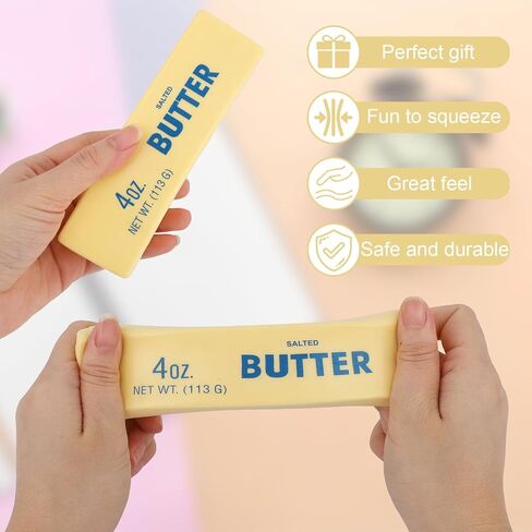 3pcs Butter Stick Squishy Toys, Ultra Soft Slow Rising Food Shaped Squeeze Fidget Toys for Anxiety Relaxation Perfect for Kids & Adults Party Favors & Birthday Gifts in Kuwait