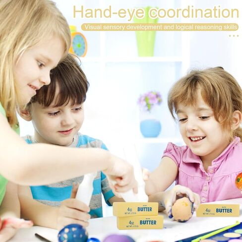 3pcs Butter Stick Squishy Toys, Ultra Soft Slow Rising Food Shaped Squeeze Fidget Toys for Anxiety Relaxation Perfect for Kids & Adults Party Favors & Birthday Gifts in Kuwait