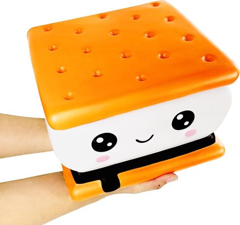 Jumbo S'Mores Squishies Toy 8.27 – Kawaii Slow Rising Squeeze Squishy Soft PU Foam Stress Relief Cookie Cake Toy Scented Smore Squishy for Kids & Adults Gift & Room Decor in Saudi Arabia