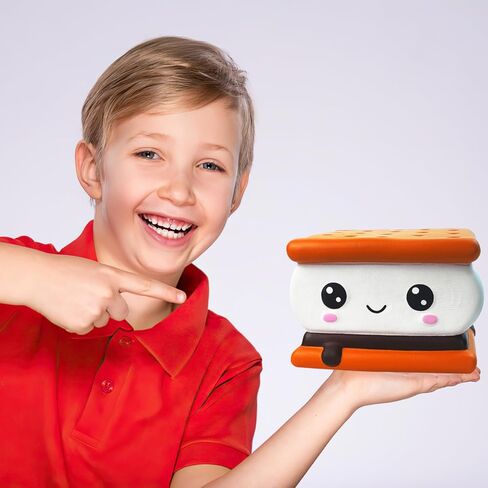 Jumbo S'Mores Squishies Toy 8.27 – Kawaii Slow Rising Squeeze Squishy Soft PU Foam Stress Relief Cookie Cake Toy Scented Smore Squishy for Kids & Adults Gift & Room Decor in Saudi Arabia