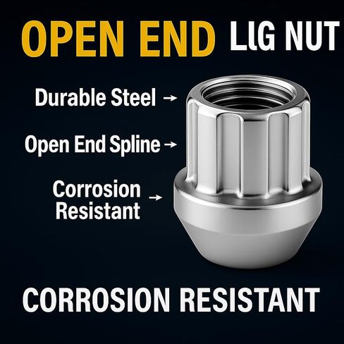 24 Open End Spline Drive 7/16" Chrome Lug Nut for Chevy 6 Lug 1/2 T Truck Blazer Jimmy 71-91 in Kuwait