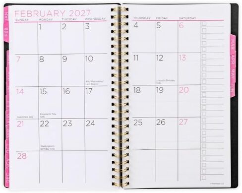 PlanAhead See It Bigger April 2024 - June 2025 Academic Monthly/Weekly Planner,8.75" x 5.5" x 0.5'' / Medium Size and 6 in 1 Multicolor Ballpoint Colorful Ink Pen. (Black) in Saudi Arabia