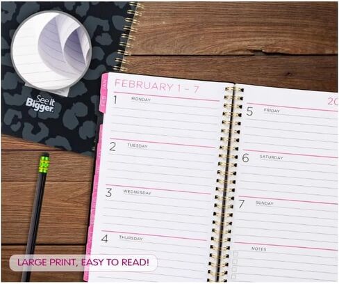 PlanAhead See It Bigger April 2024 - June 2025 Academic Monthly/Weekly Planner,8.75" x 5.5" x 0.5'' / Medium Size and 6 in 1 Multicolor Ballpoint Colorful Ink Pen. (Black) in Saudi Arabia