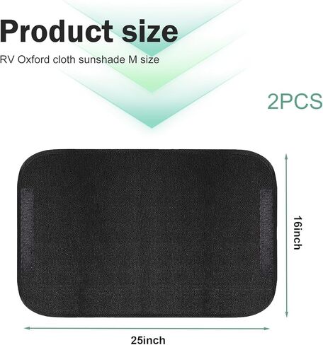 2 PCS RV Door Window Shade Covers, Blackout Sunproof Privacy Window Curtain, Thermal Insulation Sun Shade Cover, Hook and Loop Fastener Accessory for Trailer RV Camper (Black) in Saudi Arabia