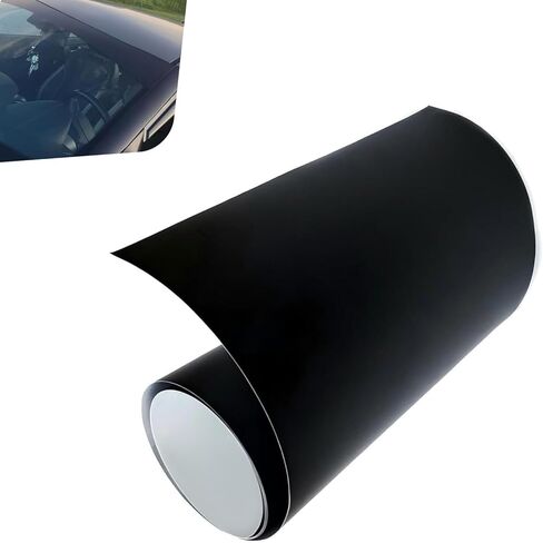 Car Windshield Banner Sun Strip Tint, Matte Front Windshield Protection Shade Film, Waterproof Sun Visor Decoration Decal, Universal for Car SUV RV Truck Boat (Black) in Kuwait