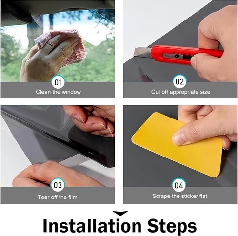 Car Windshield Banner Sun Strip Tint, Matte Front Windshield Protection Shade Film, Waterproof Sun Visor Decoration Decal, Universal for Car SUV RV Truck Boat (Black) in Kuwait