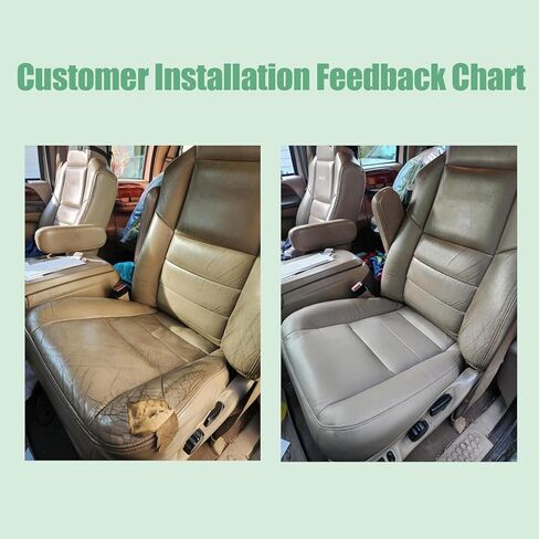 غطاء مقعد بديل من الجلد للسائق والراكب من Priprilod متوافق مع Ford F250 F350 Super Duty Lariat 2002 2003 2004 2005 2006 2007 in Kuwait