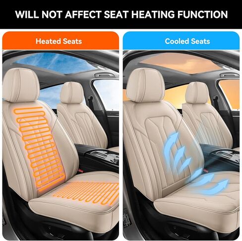 Car Seat Covers Full Set,5 Seat Leather Seat Covers for Cars,Beige Front Seats and Back Seat Cover,Waterproof Car Seat Cushion Protectors,Universal Fit for Most Cars SUV Trucks in Kuwait