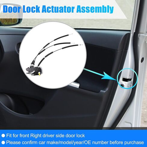 X AUTOHAUX Front Left Driver Side Door Latch Actuator with Cable Assembly for Nissan Quest 3.5L V6 2011-2017 80501-1JA0A Double Cab Replace in Kuwait