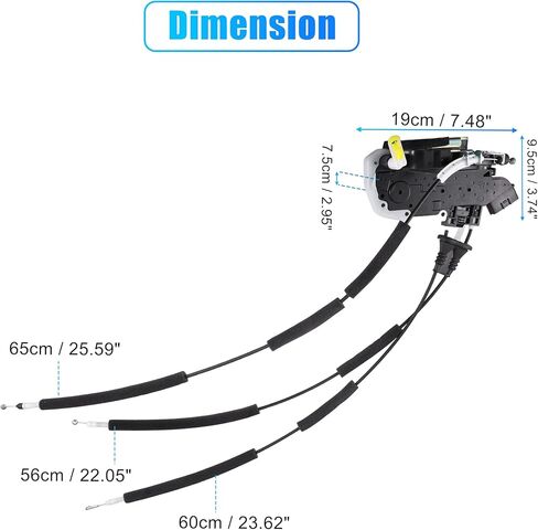X AUTOHAUX Front Left Driver Side Door Latch Actuator with Cable Assembly for Nissan Quest 3.5L V6 2011-2017 80501-1JA0A Double Cab Replace in Kuwait