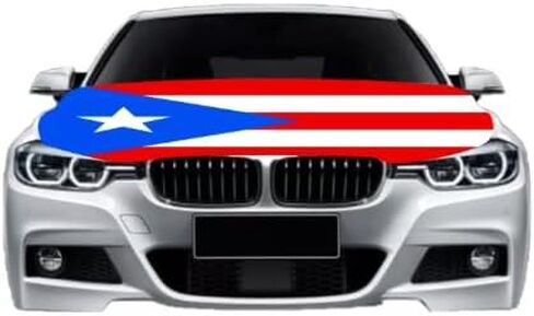 Puerto Rico Flag Car Hood Cover Universal Fit Weather-Resistant for Cars Trucks SUVs in Saudi Arabia
