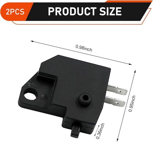 2 PCS Motorcycle Brake Light Switch, Right Front Hydraulic Brake Master Cylinder Light Stop Switch Kit, Universal Motorcycle Handlebar Awitch Replacement Accessories (Black) in Kuwait