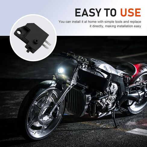 2 PCS Motorcycle Brake Light Switch, Right Front Hydraulic Brake Master Cylinder Light Stop Switch Kit, Universal Motorcycle Handlebar Awitch Replacement Accessories (Black) in Kuwait