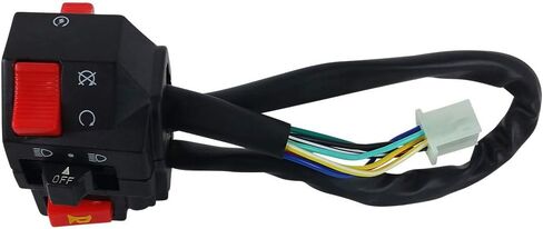 Left Switch Assembly for Kazuma Falcon 110cc ATVs, 2-Position, Push Button, Black, Manual Operation in Kuwait