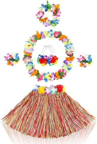 30cm/40cm Hawaiian Grass Skirt 6pcs/Set Performance Costume for Girls in Saudi Arabia