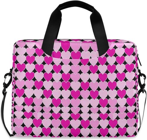 Laptop Zipper Case Portable Crossbody Messenger with Handle and Shoulder Strap 15.6 inch Case Hard Cover with Zipper Pink Heart Cute in Kuwait