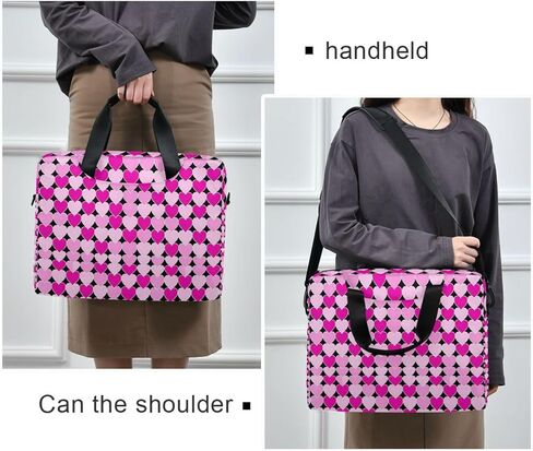 Laptop Zipper Case Portable Crossbody Messenger with Handle and Shoulder Strap 15.6 inch Case Hard Cover with Zipper Pink Heart Cute in Kuwait