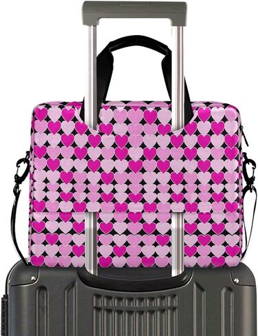 Laptop Zipper Case Portable Crossbody Messenger with Handle and Shoulder Strap 15.6 inch Case Hard Cover with Zipper Pink Heart Cute in Kuwait