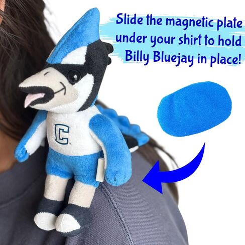 Creighton University Billy Bluejay Wearable Shoulder Plush 6 Inch by ACM Plush – Magnetic Mascot Plush Toy, Soft Polyester Stuffed Animal in Kuwait
