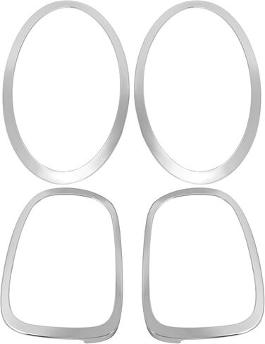 HECASA Headlight & Tail Light Bezel Compatible with 2014-2024 Mini Cooper S F55 F56 F57 Models Replacement for 51137300631 Headlamp Tail Lamp Trim Driver + Passenger Side Plastic(ABS) Chrome in Kuwait