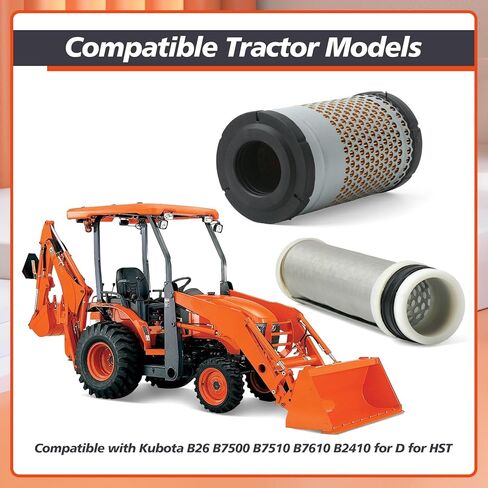 HH150-32094 HH670-37710 HH660-36060 6A320-59930 6C060-99410 مجموعة فلتر الصيانة المتوافقة مع Kubota HST D B26 B7500 B7510 B7610 B2410 D HST الجرارات، أجزاء فلتر الوقود الزيتي in Kuwait