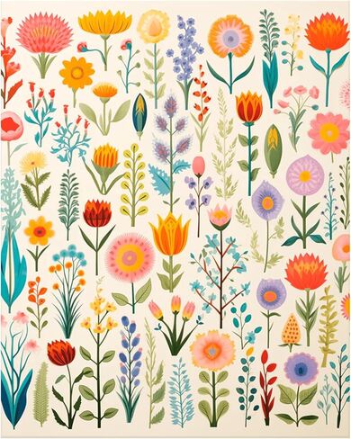 Number Artist Flower Collection Paint by Numbers Kit for Adults Beginner – DIY Acrylic Painting by Number on Canvas, Easy Number Painting Kits for Home Wall Decor 16x20in, with Frame in Saudi Arabia
