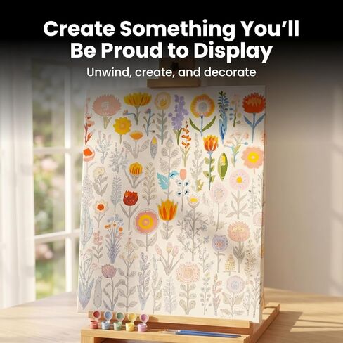 Number Artist Flower Collection Paint by Numbers Kit for Adults Beginner – DIY Acrylic Painting by Number on Canvas, Easy Number Painting Kits for Home Wall Decor 16x20in, with Frame in Saudi Arabia