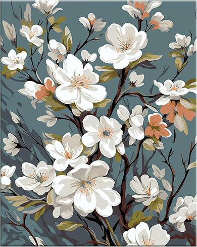 Number Artist Flower Collection Paint by Numbers Kit for Adults Beginner – DIY Acrylic Painting by Number on Canvas, Easy Number Painting Kits for Home Wall Decor 16x20in, with Frame in Saudi Arabia