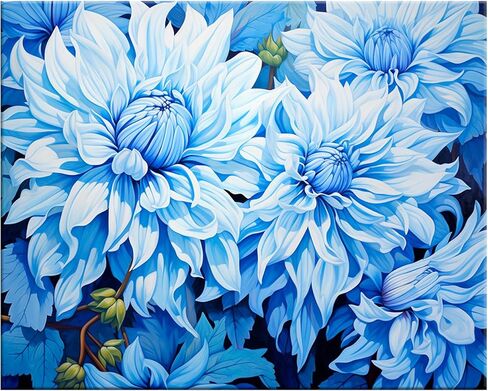 Number Artist Flower Collection Paint by Numbers Kit for Adults Beginner – DIY Acrylic Painting by Number on Canvas, Easy Number Painting Kits for Home Wall Decor 16x20in, with Frame in Saudi Arabia