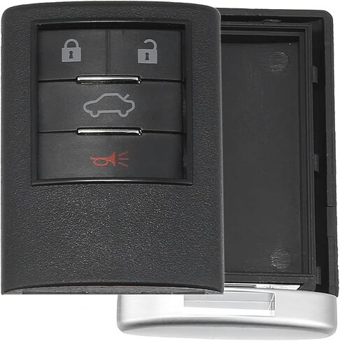 X AUTOHAUX 4 زر استبدال مفتاح فوب حافظة مفتاح بعيد للدخول بدون مفتاح لكاديلاك DTS STS 2008-2010 لـ CTS 2008-2013 OUC6000066 بدون شفرة ولا رقاقة in Kuwait