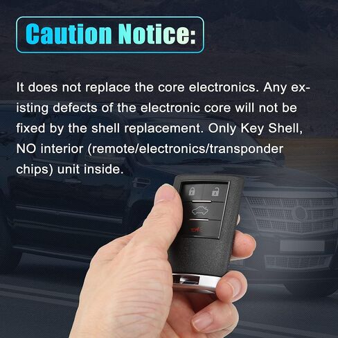 X AUTOHAUX 4 زر استبدال مفتاح فوب حافظة مفتاح بعيد للدخول بدون مفتاح لكاديلاك DTS STS 2008-2010 لـ CTS 2008-2013 OUC6000066 بدون شفرة ولا رقاقة in Kuwait