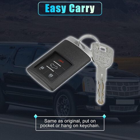X AUTOHAUX 4 زر استبدال مفتاح فوب حافظة مفتاح بعيد للدخول بدون مفتاح لكاديلاك DTS STS 2008-2010 لـ CTS 2008-2013 OUC6000066 بدون شفرة ولا رقاقة in Kuwait