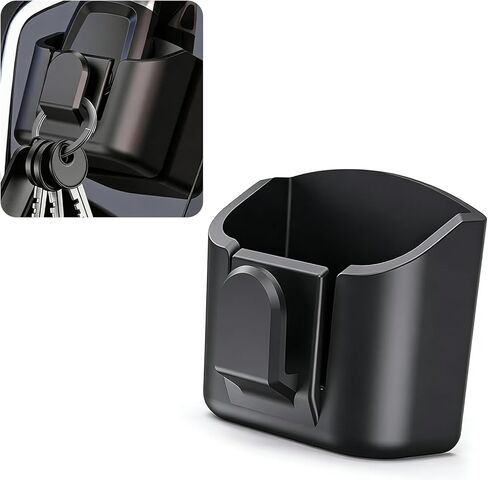 Car Key Fob Holder for Dashboard, Car Garage Key Card Holder, Key Mount Organizer, Key Card & Credit Card, Dashboard Storage Box Comes with Strong Stickers, Black in Saudi Arabia